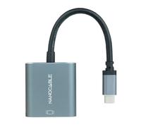 Nanocable Cable Conversor USB Tipo-C Macho a DVI-D (24+1) Hembra 15cm Gris