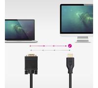 NANOCABLE 10.15.4602 - Cable conversor VGA/M a HDMI/M, Negro, 1.8m