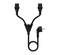 Nanocable cable de alimentación cee7/m a 2xc13/h, negro, 1.8 m