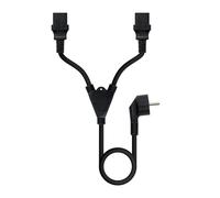 Nanocable Cable de Alimentación Schuko CEE7/7 Macho a 2xC13 Hembra 1.8m Negro
