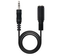 Cable audio jack - 3.5m a jack - 3.5h nanocable 3m - macho - hembra - negro