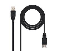 Nanocable cable de extensión USB 2.0 tipo A macho - A hembra 3 m negro