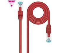 Nanocable cable de red cat.7 600mhz lszh sftp pimf awg26, rojo, 25 cm