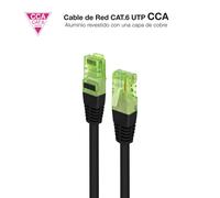 NANOCABLE 10.20.1400-L25-BK - Cable de Red Latiguillo, Cat.6 UTP AWG26 CCA, Negro, 25cm