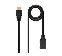 Nanocable cable hdmi 2.0 prolongador a/m-a/h, negro, 1 m
