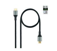 Nanocable 10.15.8102 - Cable HDMI 2.1 Certificado ULTRA HIGH SPEED tipo A Macho-Macho, Resoluciones de Vídeo de hasta 8K@60Hz y 4K@120Hz, Negro, 2 m