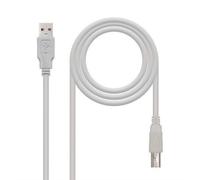 Nanocable Cable Impresora USB 2.0 Tipo A/B Macho/Macho 3m Beige