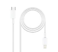 Nanocable cable usb-c macho a lightning macho 2m - blanco