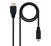 NanoCable 10.15.3501 - Cable Micro HDMI alta velocidad/HEC, A/M-D/M, negro, 0.8m