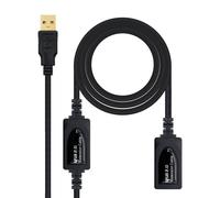 Nanocable Cable Prolongador USB 2.0 Tipo A Macho/Hembra 10m Negro