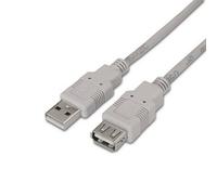 Nanocable Cable Prolongador USB 2.0 Tipo A Macho/Hembra 1m Beige