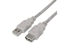Nanocable Cable Prolongador USB 2.0 Tipo A Macho/Hembra 3m Beige