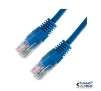 Nanocable cable red latiguillo rj45 cat.5e utp awg24, azul, 10 m