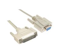 Cable Serie Nanocable 10.14.0802 DB9 Hembra - DB25 Macho 1.8m Beige Null Modem RS232 RoHS