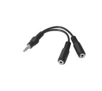 Nanocable Cable Audio Estéreo Jack 3.5mm Macho a 2x Jack 3.5mm Hembra 15cm Negro