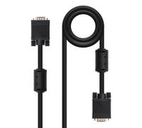 Nanocable Cable SVGA con Ferrita HPDB15 Macho/Macho 6m Negro