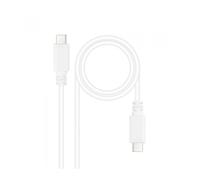 Nanocable Cable USB 2.0 3A, tipo USB-C/M-USB-C/M, Blanco, 1.5 m