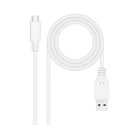 Nanocable Cable USB 2.0 3A USB-C macho a USB-A macho, 1 m, blanco