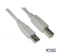 Nanocable Cable USB 2.0 para impresora USB-A macho a USB-B macho – 1,8 m Beige