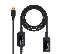 Nanocable Cable USB 2.0 Prolongador con amplificador USB-A Macho/Hembra 15 m