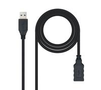 Nanocable Cable USB 3.0 Alargador Macho/Hembra 3m Negro
