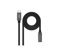 Nanocable 10.01.4401-L150 - Cable Prolongador USB-C 3.2 Gen2x2 20Gbps 3A, 4K/60Hz, USB-C/M-USB-C/H, Negro, 1.5 m