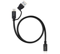 Cable USB Nanocable 2 m USB-C a USB-C con adaptador USB-A