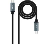 Nanocable Cable USB-C 3.2 Macho/Macho 1.5m Gris/Negro