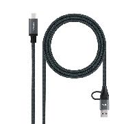 Nanocable cable usb 3.2 gen2x2 20gbps 5a/100w, usb-c+usb-a/m a usb-c/m