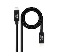 Cable USB-C Macho - USB-C Macho Negro Hasta 240W/ 40Gbps (1 mts) - NANOCABLE