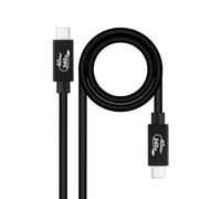 Cable USB Nanocable 10.01.5002 USB4 Gen3x2 40Gbps 240W USB-C/M-USB-C/M 1.8m Negro
