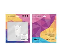 Cargador de pared nanocable 10.10.2029/ 2xusb tipo-c/ 30w/ blanco
