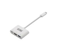 Adaptador NanoCable USB-C M para HDMI F / USB A / USB-C 15 CM Blanco