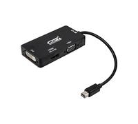 NanoCable 10.16.3302-BK - Conversor Mini DISPLAYPORT a VGA/DVI/HDMI, 3 en 1, DP 1.2/M-VGA/H-DVI/H-HDMI/H 4K, Negro, 15 cm