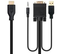 Nanocable conversor unidireccional vga/m + audio/m + usb-a/m (para ali