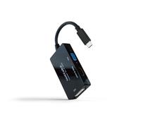 Nanocable Conversor USB-C a HDMI/DVI/VGA 20cm Negro