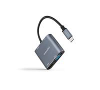 Nanocable conversor usb-c a hdmi/vga/usb3.0/pd 15 cm, gris