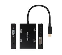 Adaptador Nanocable USB-C > HDMI + DVI/H + DP/H + VGA/H