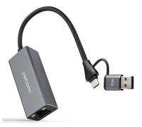 Nanocable Conversor USB-C+USB-A/M 3.0 RJ45 15cm