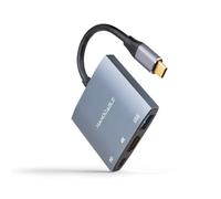 Nanocable Conversor USB Tipo-C a HDMI 4K Hembra /USB Hembra/USB Tipo-C 15cm Gris
