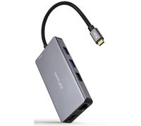 Docking Tipo-C Nanocable 10.16.1009/ 3xUSB/ 2xHDMI 4K/ 1xRJ45/ 1xLector tarjetas/ 1xUSB Tipo-C PD/ Gris