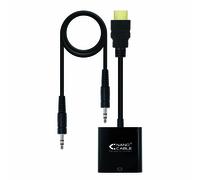 NanoCable HDMI a SVGA+Audio HDMI A/M-SVGA/H+Jack 3.5/H Negro 10cm+1.0m - Conversor