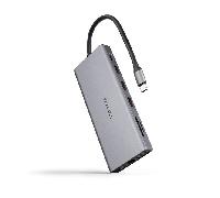 Nanocable Hub 12en1 USB-A/C+HDMI+DP+RJ45+TF+SD+AU