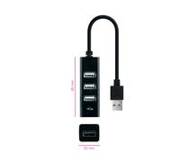 Nanocable - Hub USB 2.0 con 4 Puertos de USB 2.0, USB-A/M-USB 2.0/H, Negro, 15 cm
