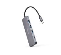 Nanocable hub usb-c a 3xusb3.0/h + 1xusb-c/h aluminio 10 cm, gris