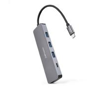 Nanocable Hub USB-C a 3 Puertos USB 3.0/H y 1 Puerto USB-C/H Aluminio 10cm Gris