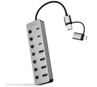 NANOCABLE 10.16.4510 - HUB USB-C+USB-A/M a 4xUSB-A + 3xUSB-C 3.0 + USB-C 5V