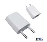 Nanocable - mini cargador usb para ipod iphone,5v-1a - color blanco