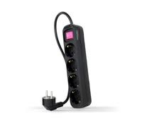 NANOCABLE REGLETA 4 Tomas con Interruptor Negro