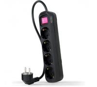 Nanocable Regleta con Protección 4 Tomas Schuko 1.4m Negra